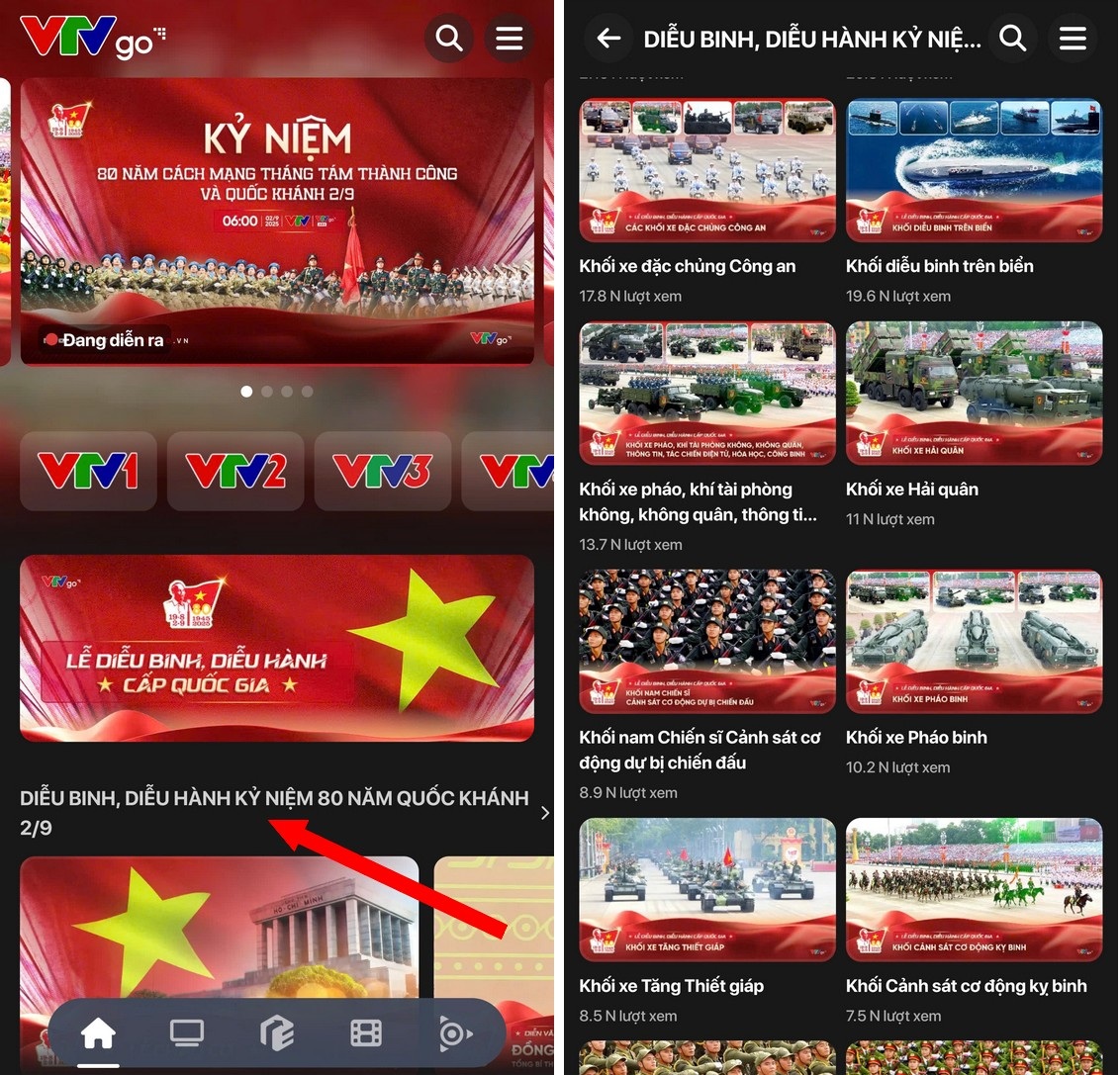9월 2일 퍼레이드 전체를 휴대폰과 컴퓨터로 시청하는 방법 - 3 Cách xem lại trọn vẹn Lễ diễu binh ngày 2/9 trên điện thoại và máy tính - 3