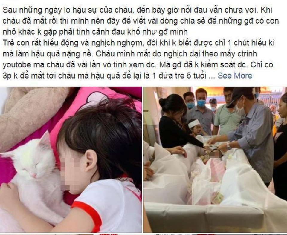 Bé 5 tuổi tự tử nghi do học theo Youtube: Đừng để “sự đã rồi” - 1 Bé 5 tuổi tự tử nghi do học theo Youtube: Đừng để “sự đã rồi” - 1