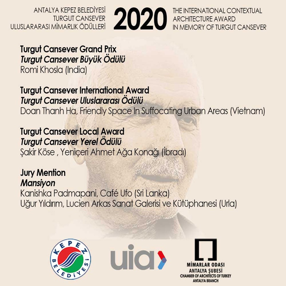 Giải thưởng quốc tế Turgut Cansever 2020 trao cho KTS Đoàn Thanh Hà - 1 Giải thưởng quốc tế Turgut Cansever 2020 trao cho KTS Đoàn Thanh Hà - 1