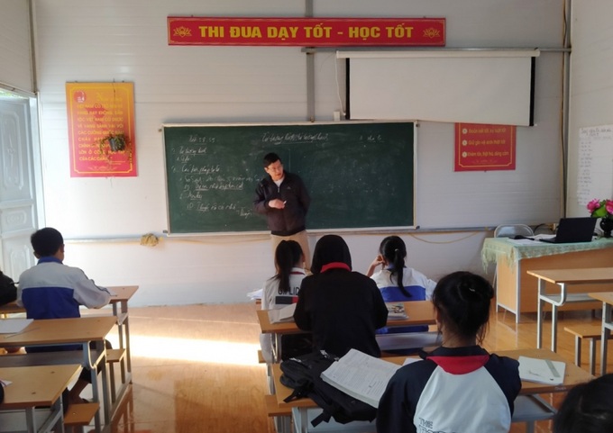 Trong giờ một tiết học tại Trường TH&THCS Cao Sơn
