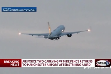 Video chuyên cơ chở Phó tổng thống Mỹ tóe lửa vì đâm phải chim