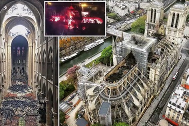 Nhà thờ Đức Bà Paris ngổn ngang, hư hại sau vụ hỏa hoạn kinh hoàng