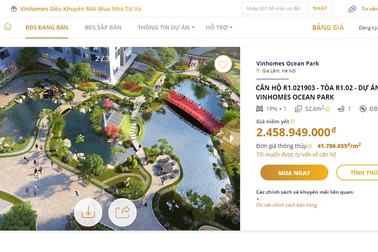 Vinhomes ra mắt Sàn giao dịch bất động sản trực tuyến