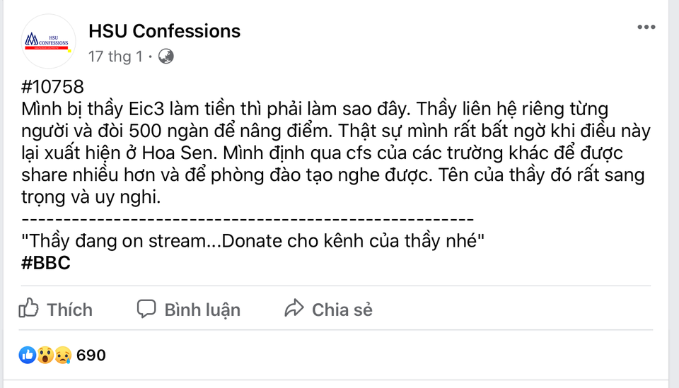 Giảng viên thỉnh giảng ĐH Hoa Sen vòi tiền sinh viên để nâng điểm thi - 2 Giảng viên thỉnh giảng ĐH Hoa Sen vòi tiền sinh viên để nâng điểm thi - 2