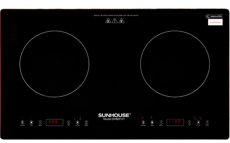 Sunhouse SHB9101 giá chỉ 1,9 triệu đồng, bếp từ đôi công suất cao, bền đẹp cho gia đình