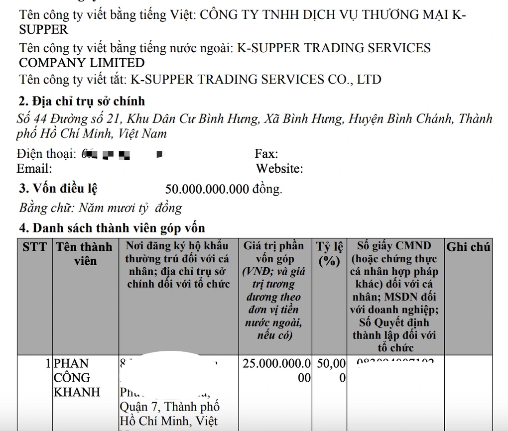 Hồ sơ K-Supper, công ty kinh doanh siêu xe của Phan Công Khanh - 2 Hồ sơ K-Supper, công ty kinh doanh siêu xe của Phan Công Khanh - 2
