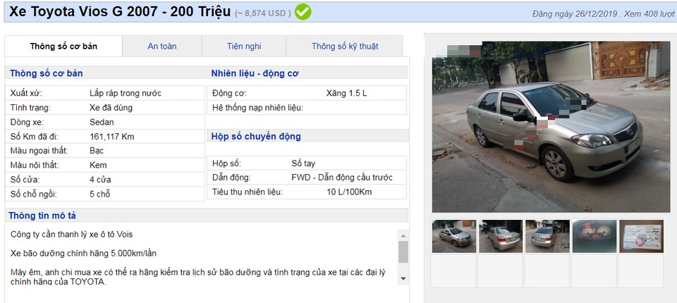Cận Tết, xe cũ tầm giá 200 triệu đồng ồ ạt bung hàng, không khó chọn 1 chiếc tốt - 8 Cận Tết, xe cũ tầm giá 200 triệu đồng ồ ạt bung hàng, không khó chọn 1 chiếc tốt - 8