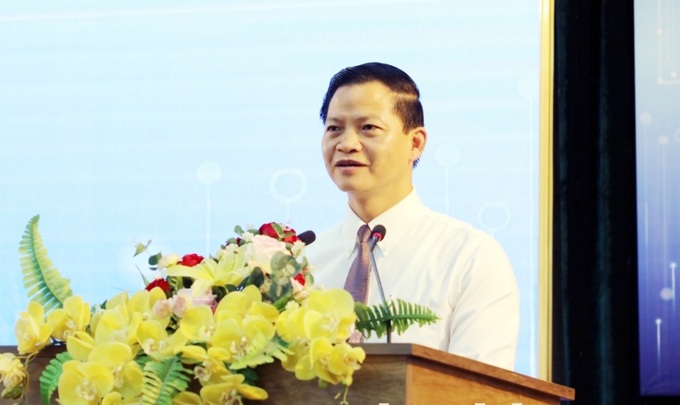 Phó Chủ tịch Thường trực UBND tỉnh Bắc Ninh Vương Quốc Tuấn phát biểu tại hội nghị.