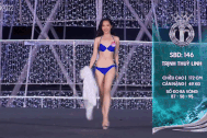 Thí sinh có vòng ba 95cm nổi bật khi diễn bikini tại Hoa hậu Việt Nam