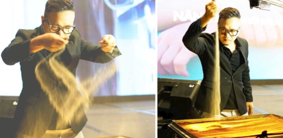 نگوین تین رکورد نقاشی با انواع و مواد مختلف را شکست - 3 Nguyễn Tiến lập kỷ lục vẽ tranh bằng nhiều loại hình, chất liệu - 3