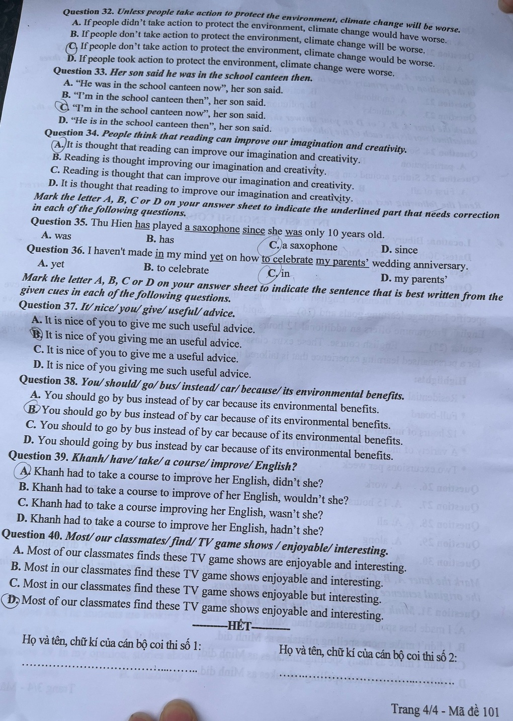 Mặt trái thiết bị điện tử với giới trẻ vào đề tiếng Anh thi lớp 10 ở Hà Nội - 4