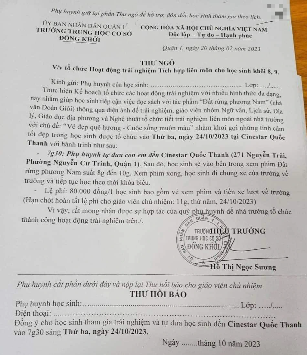 Trường nên chấp nhận lời từ chối xem Đất rừng phương Nam của học sinh - 1 Trường nên chấp nhận lời từ chối xem Đất rừng phương Nam của học sinh - 1