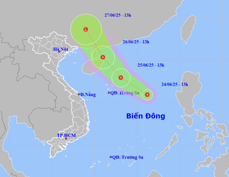 Hướng di chuyển của áp thấp nhiệt đới mới hình thành - 1