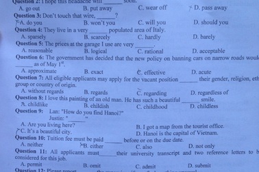 Thi ĐHQG Hà Nội: Đề thi trắc nghiệm Ngoại ngữ, bạn có nghĩ "vừa sức"? 
