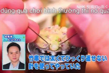 Đài NHK (Nhật Bản) giới thiệu về món ăn siêu nhỏ của anh Lê Thanh Hiệu