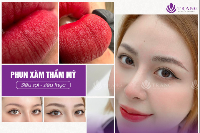 Đường phẩy sợi siêu mảnh, hạt mực phân bổ đều nhưng không gây đau hay sưng bầm sau khi thực hiện.