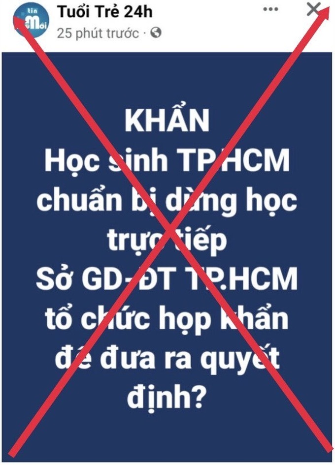 Thông tin lan truyền trên mạng xã hội là giả mạo.