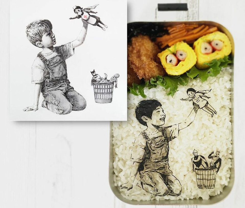 Mẹ đảm trổ tài hô biến cơm hộp thành tranh chân dung đẹp như kiệt tác - 8 Mẹ đảm trổ tài hô biến cơm hộp thành tranh chân dung đẹp như kiệt tác - 8