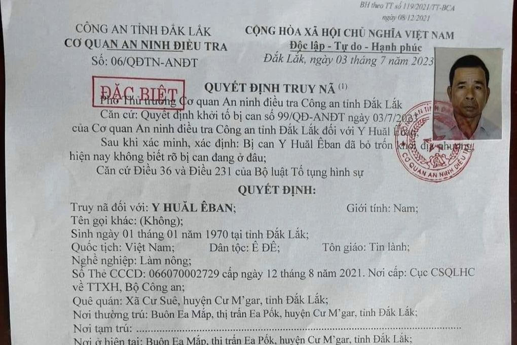 Vụ khủng bố tại Đắk Lắk: Chi tiết nhận dạng 6 đối tượng bị truy nã đặc biệt - 6 Vụ khủng bố tại Đắk Lắk: Chi tiết nhận dạng 6 đối tượng bị truy nã đặc biệt - 6