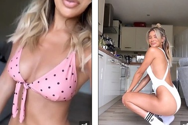 Vì dịch Covid-19, Montana Brown chụp ảnh áo tắm tại nhà