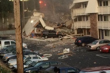 Mỹ: Nổ khí gas, một góc khách sạn bị phá hủy