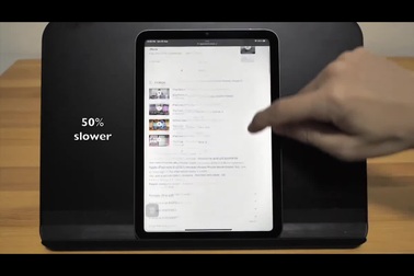 Minh họa cho thấy lỗi "cuộn lượn sóng" trên iPad Mini 6