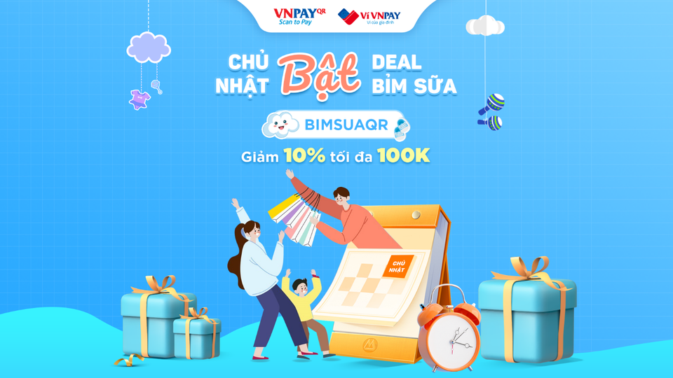 VNPAY triển khai ưu đãi sốc Chủ nhật - Bỉm sữa cho ngành hàng Mẹ  bé - 1