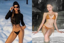 H'Hen Niê "bắt kịp" trào lưu khoe dáng nóng bỏng với bikini giữa trời tuyết