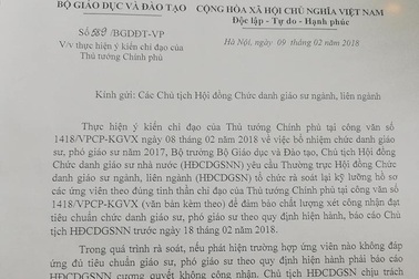 Bộ trưởng Phùng Xuân Nhạ: “Thực hiện rà soát kỹ lưỡng lại hồ sơ GS, PGS 2017”