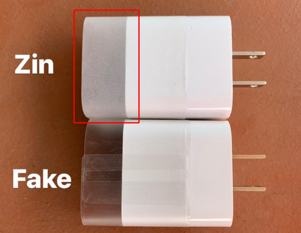 Cách phân biệt sạc nhanh chính hãng Apple với hàng nhái - 4 Cách phân biệt sạc nhanh chính hãng Apple với hàng nhái - 4