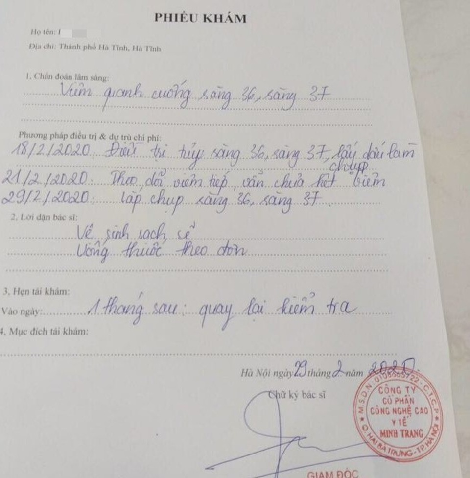 Vụ khách hàng tố phòng khám nha khoa Phúc Minh: Lòi ra nhiều sai phạm - 2 Vụ khách hàng tố phòng khám nha khoa Phúc Minh: Lòi ra nhiều sai phạm - 2