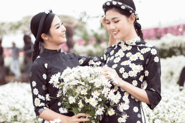 Hoa hậu Ngọc Hân, Á hậu Thanh Tú khoe sắc với cúc họa mi