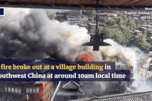 Nhà gỗ cổ cháy dữ dội, hai khách Trung Quốc liều mình nhảy lầu thoát thân