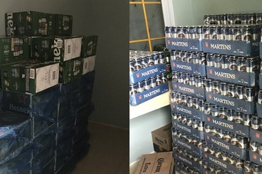 Phát hiện và thu giữ hàng trăm thùng bia không rõ nguồn gốc