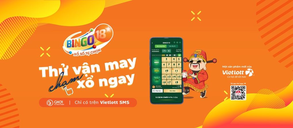 Vietlott phát hành xổ số quay nhanh trên điện thoại Bingo18 - 1 Vietlott phát hành xổ số quay nhanh trên điện thoại Bingo18 - 1