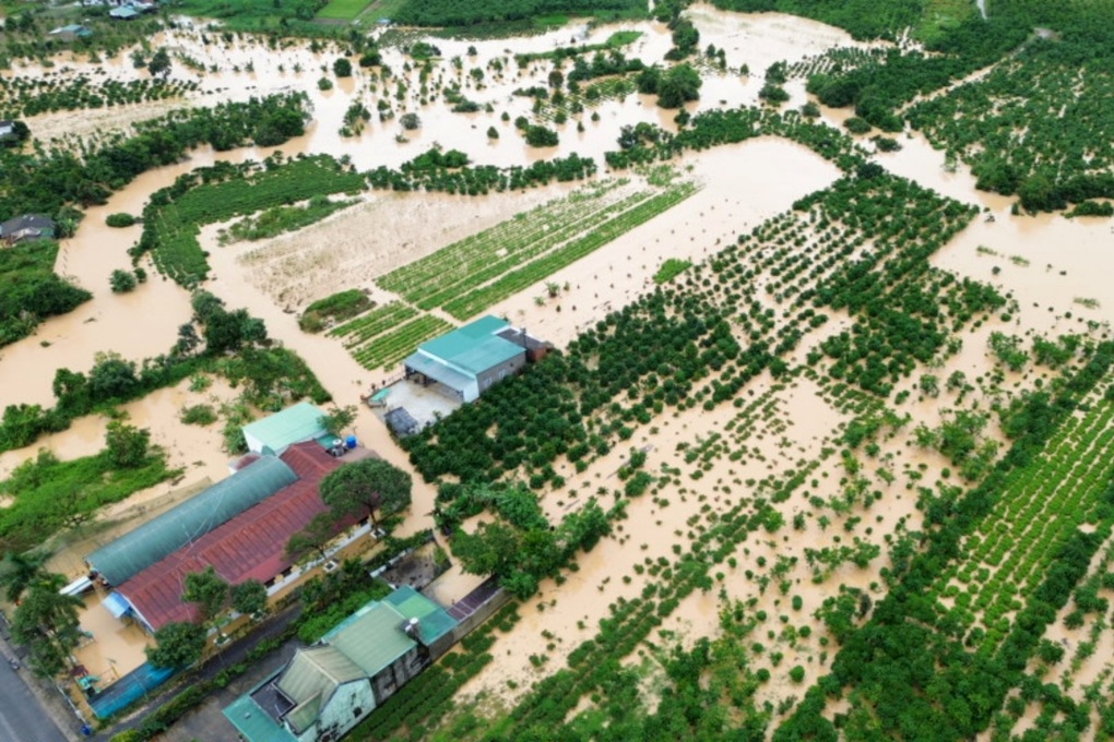 Nước cuồn cuộn đổ về TP Bảo Lộc, có nơi ngập lút xe máy - 7