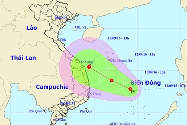Áp thấp mạnh, khả năng thành bão, hướng vào Khánh Hòa-Quảng Ngãi