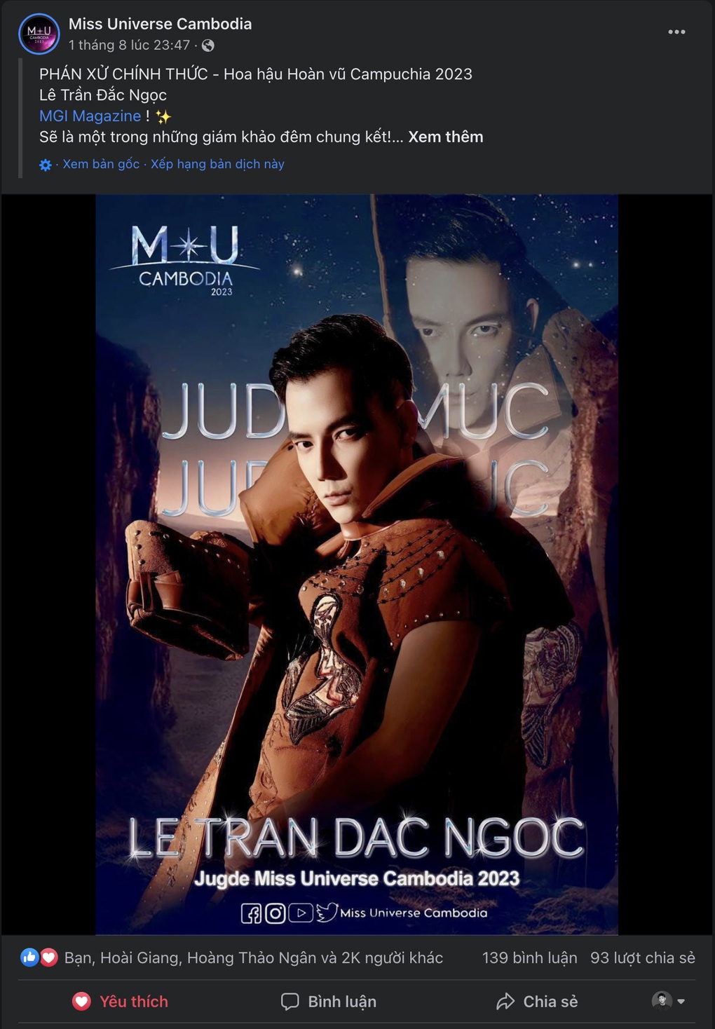 Đạo diễn Đắc Ngọc nhận lời làm giám khảo Miss Universe Cambodia 2023 - 1