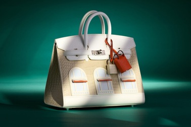 Cận cảnh chiếc túi Hermès Birkin thiết kế hoa văn ô cửa sổ lạ mắt