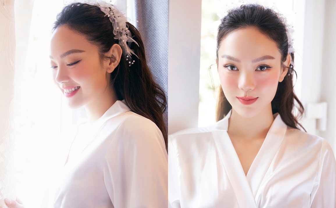 Chồng Minh Hằng trèo thang hôn vợ trong lễ vu quy - 1 Chồng Minh Hằng trèo thang hôn vợ trong lễ vu quy - 1