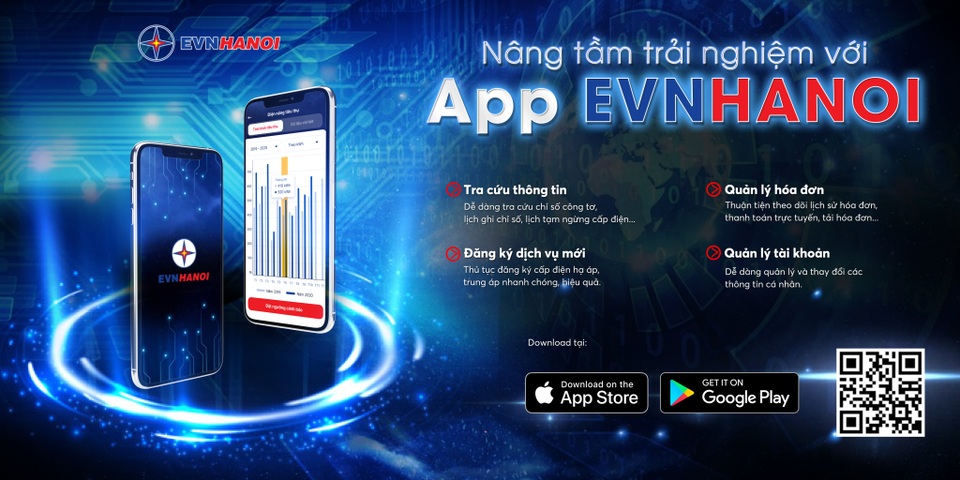 EVNHANOI ra mắt ứng dụng dành cho khách hàng sử dụng điện - 1 EVNHANOI ra mắt ứng dụng dành cho khách hàng sử dụng điện - 1