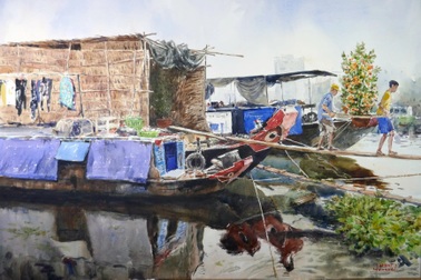 "Giấc mơ" Việt Nam qua nét vẽ của họa sĩ người Pháp gốc Việt Vincent Monluc