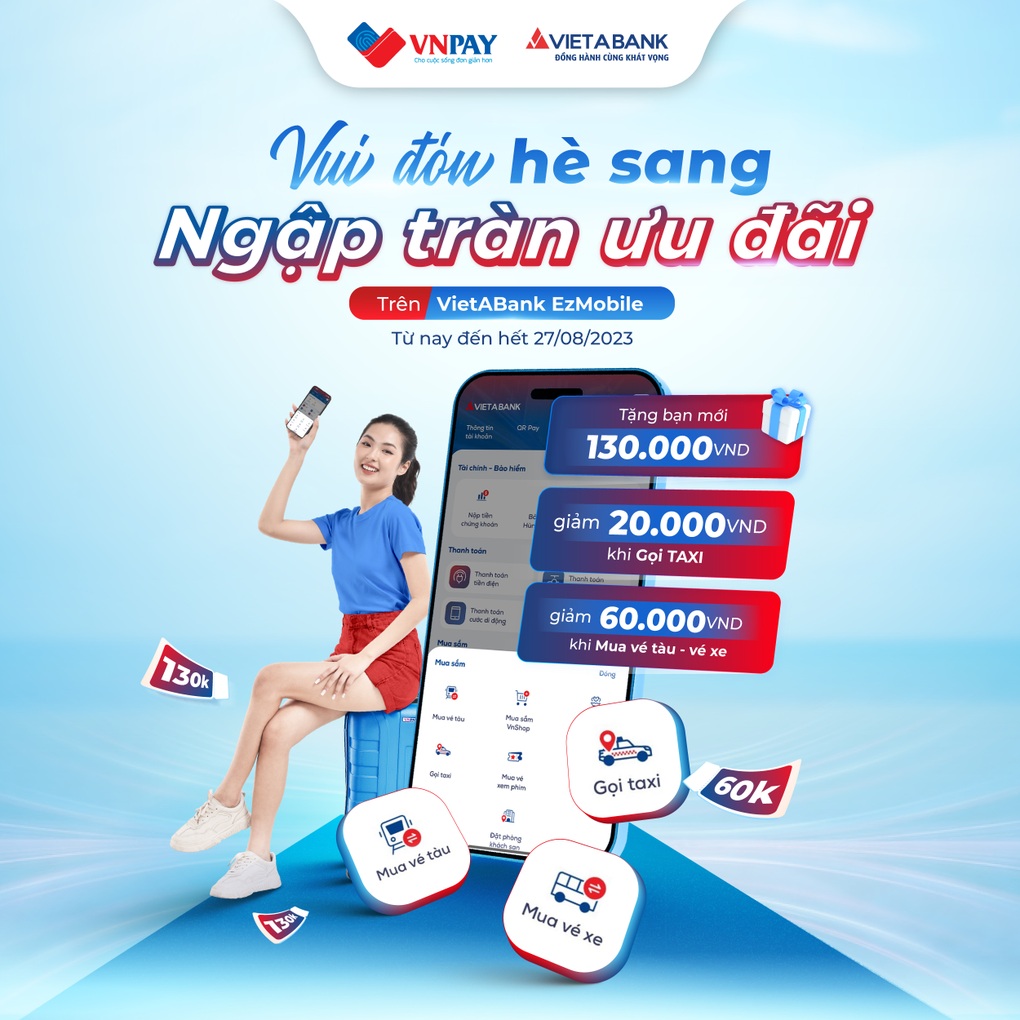Ưu đãi người dùng mới, VietABank EzMobile giảm 50% khi gọi taxi - 2 Ưu đãi người dùng mới, VietABank EzMobile giảm 50% khi gọi taxi - 2