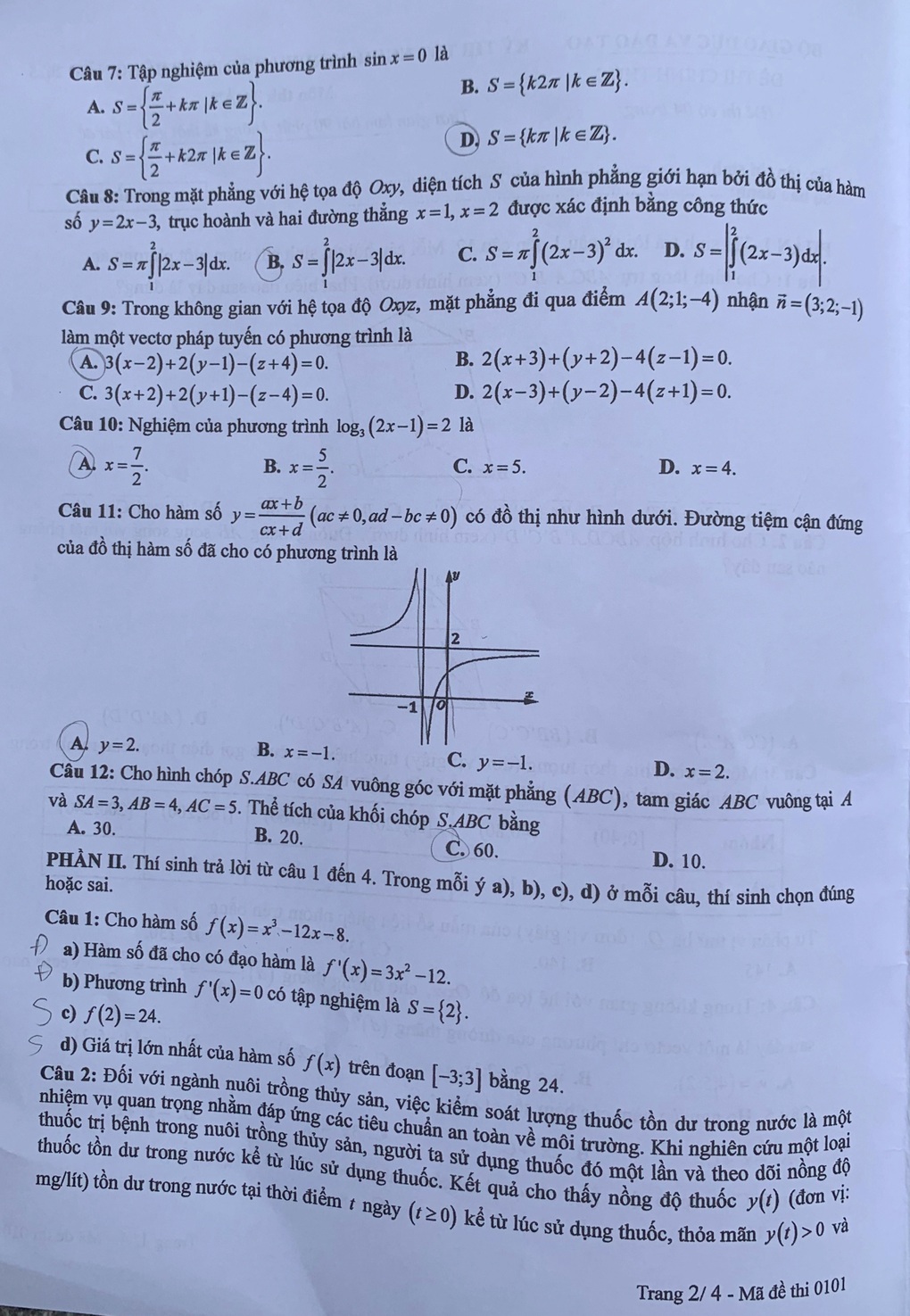 Đề toán thi tốt nghiệp THPT năm 2025 ra hướng mới - 2 Đề toán thi tốt nghiệp THPT năm 2025 ra hướng mới - 2