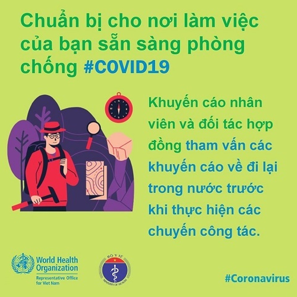 WHO khuyến cáo cách phòng chống Covid-19 tại nơi làm việc - 5 WHO khuyến cáo cách phòng chống Covid-19 tại nơi làm việc - 5