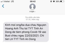 Phụ huynh bất ngờ nhận tin nhắn đưa con đi tiêm vắc xin phòng Covid-19
