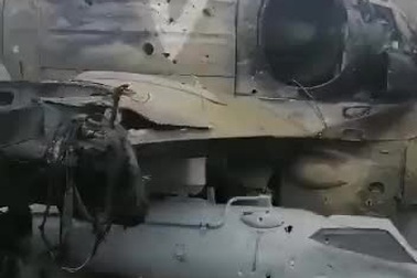Xác trực thăng Ka-52 rơi ở Ukraine