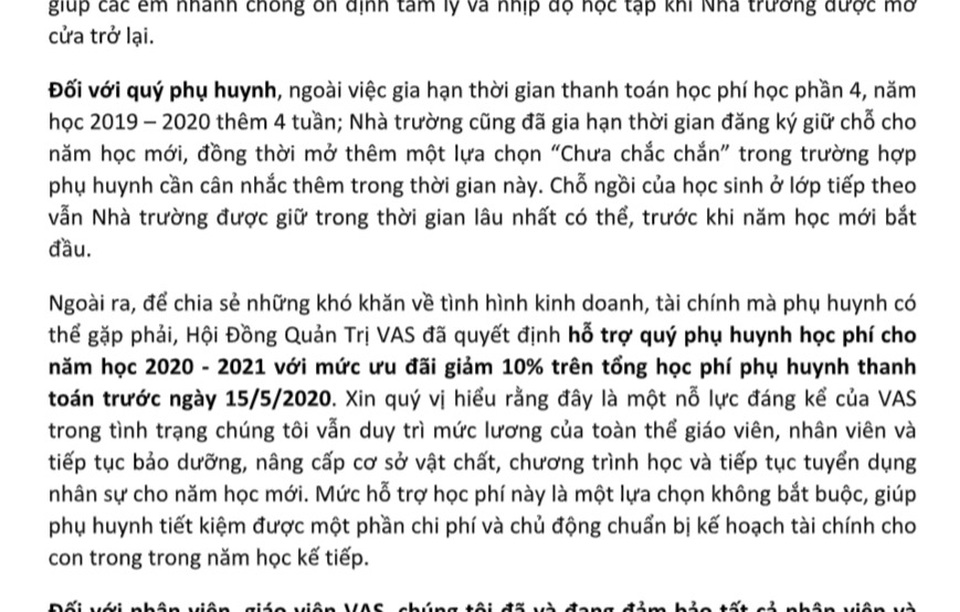 Nghỉ dịch Covid-19 vẫn tính trọn học phí: Trường hẹn “bù” vào... năm sau - 1 Nghỉ dịch Covid-19 vẫn tính trọn học phí: Trường hẹn “bù” vào... năm sau - 1