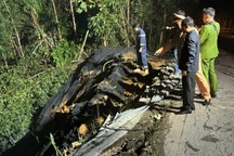 Xe đầu kéo rơi xuống vực ở đèo Mỏ Quạ trên quốc lộ 49