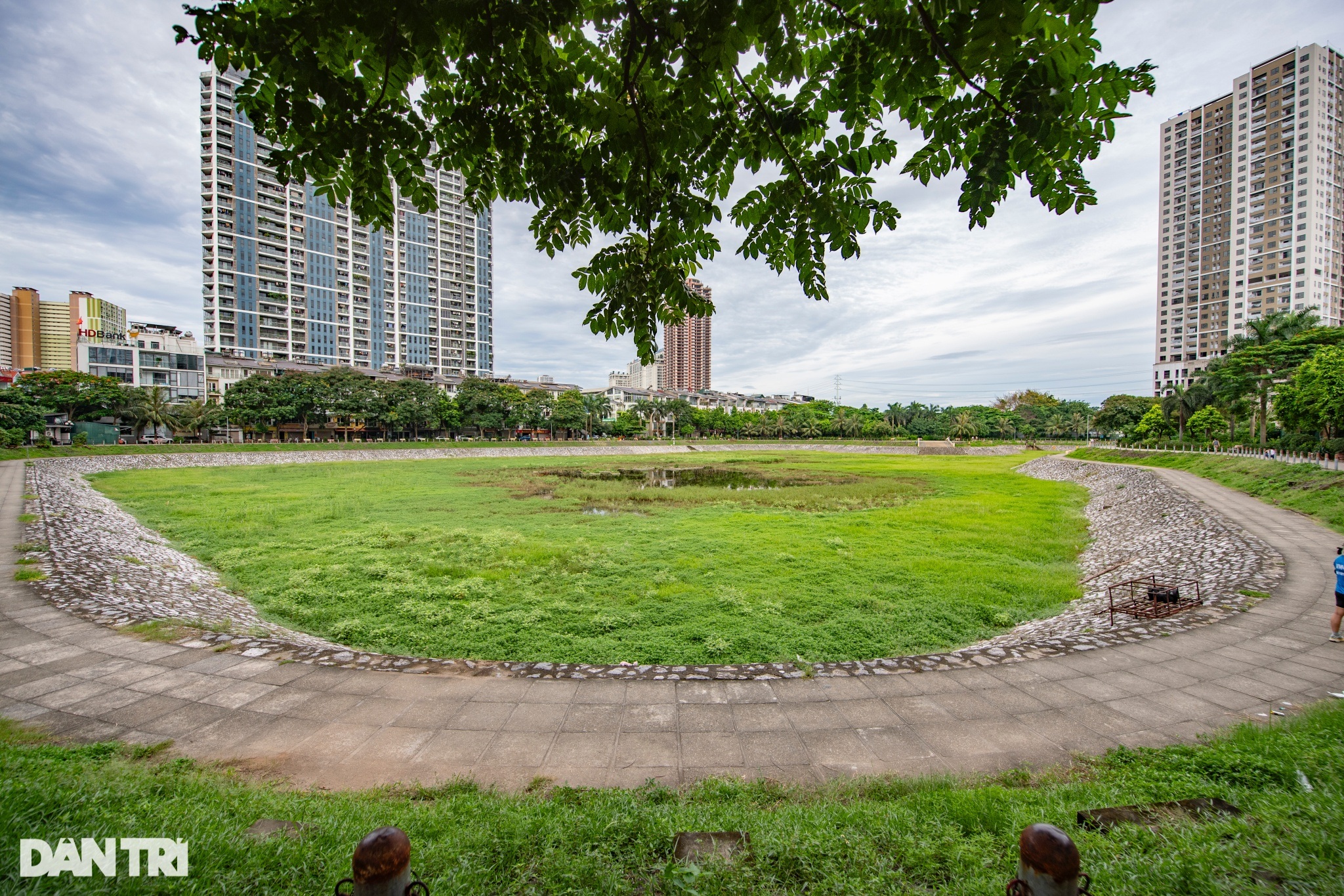 View - Hồ điều hòa rộng 2,7ha nằm giữa Hà Nội cạn trơ đáy, cỏ mọc um tùm | Báo Dân trí